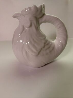 Vintage White Ceramic chicken rooster vase by jay Wilfred for Andrea by Sadek